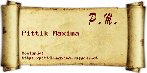 Pittik Maxima névjegykártya